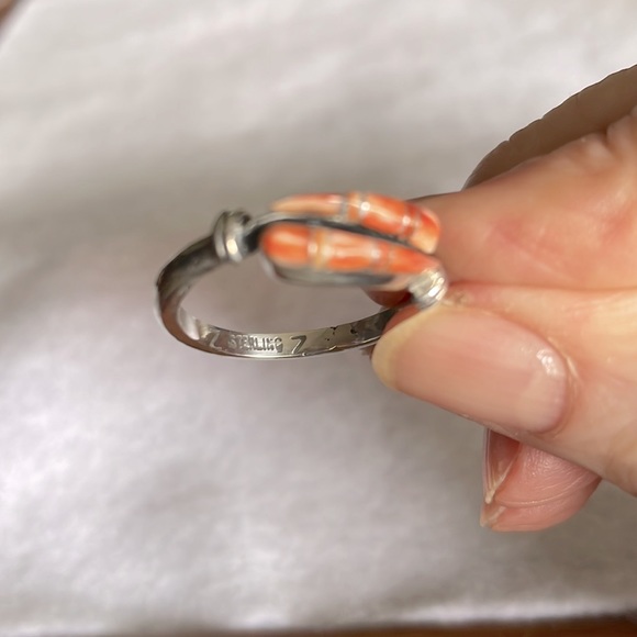 Peach Shell & Sterling Ring - Picture 4 of 4